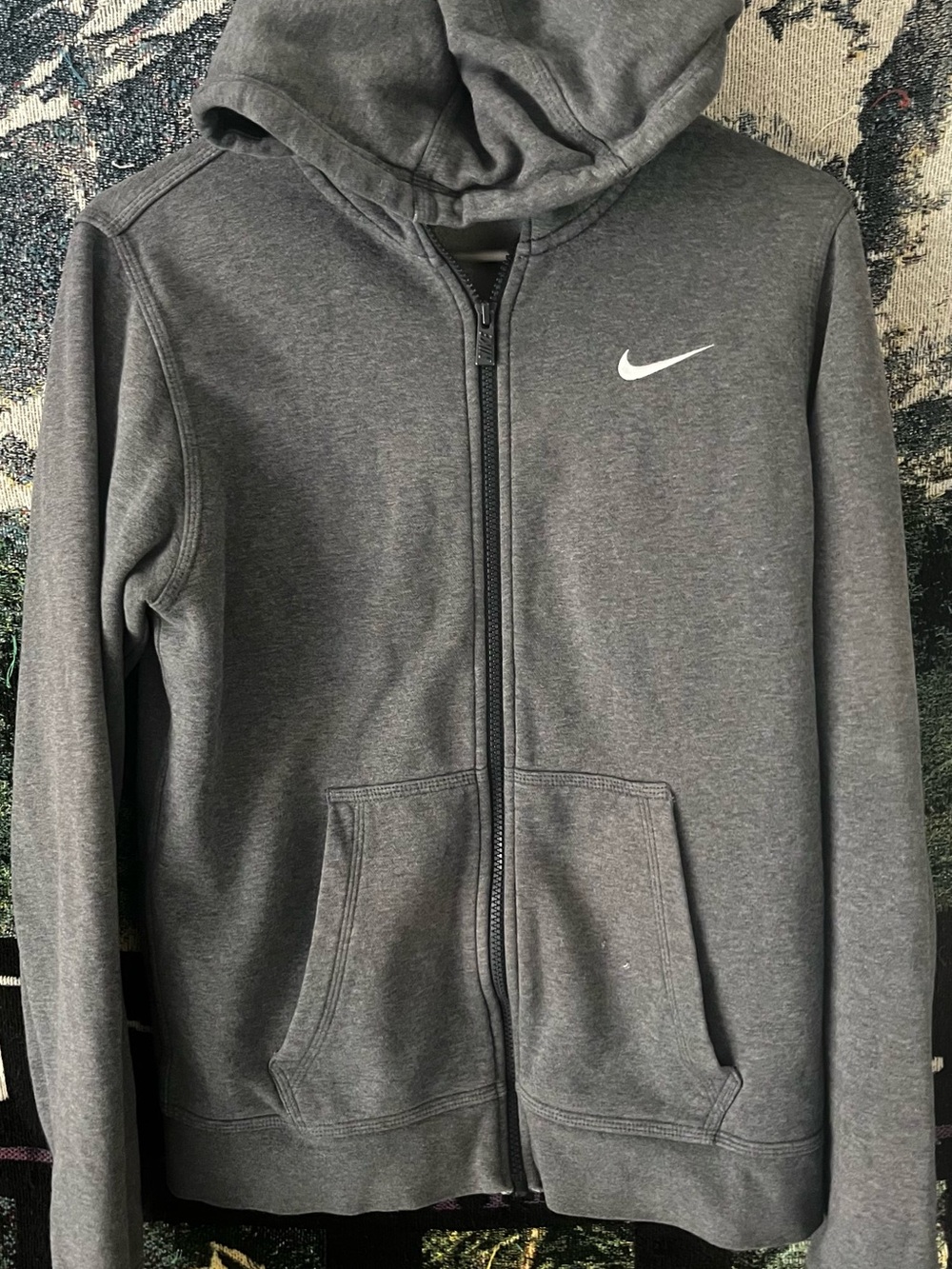 Nike Men’s Charcoal Gray Zip-Up Hoodie Jacket